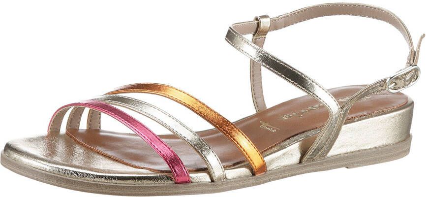 Tamaris Sandalen zomerschoen sandaal wig hak met smalle bandjes - Foto 3