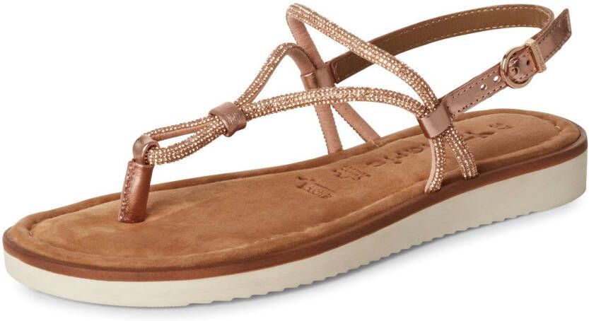 Tamaris Sandalen plateau sandalette zomerschoen met glanzende strasssteentjes