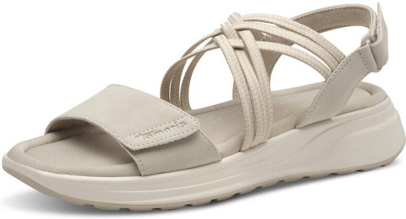 Tamaris Sleehaksandaaltjes plateau comfortabele schoen sandaal met elastische gekruiste riempjes