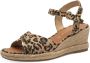 Tamaris Leopard Espadrilles met hak bruin Textiel Dames - Thumbnail 4