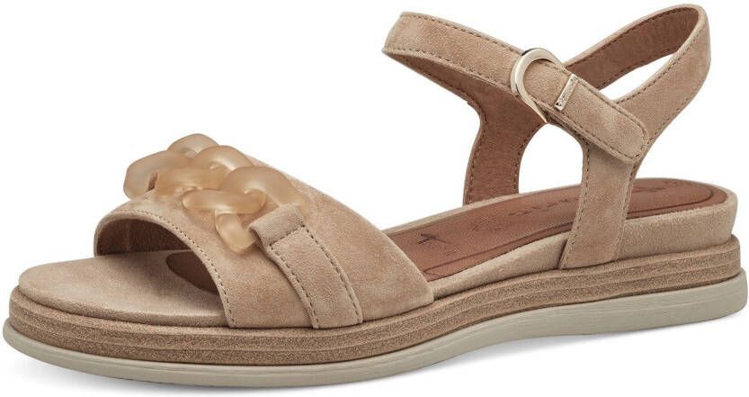 Tamaris Sleehaksandaaltjes zomerschoen bandjessandaal met gematteerde sierketting