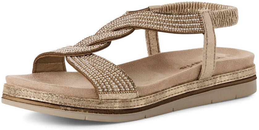 Tamaris Sleehaksandaaltjes bandjessandaal met sierparels en sierstenen uitgebreid versierd - Foto 2