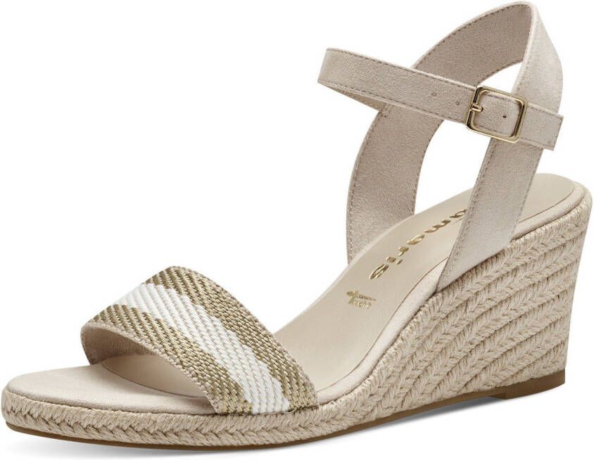 Tamaris Sleehaksandaaltjes zomerschoen sandaal wig hak met jute-beslag - Foto 5