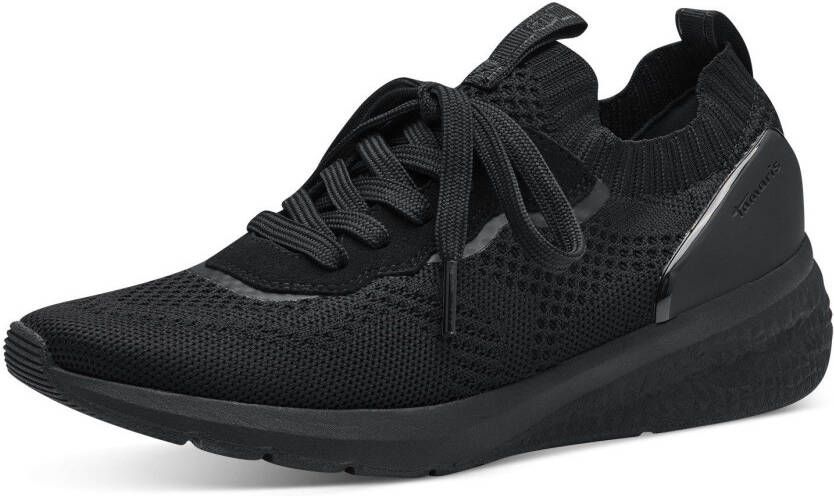 Tamaris Slip-on sneakers vrijetijdsschoen lage schoen veterschoen met opgezette sierveters
