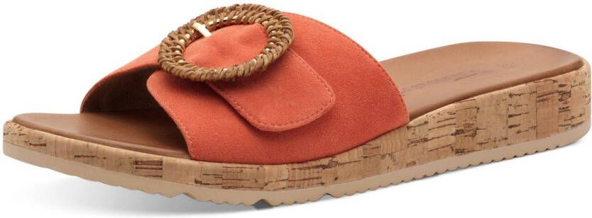 Tamaris Slippers sleehak zomerschoen instapschoen met mooie siergesp