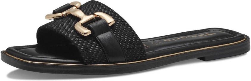 Tamaris Slippers blokhak zomerschoen slippers met mooi sieraandeel
