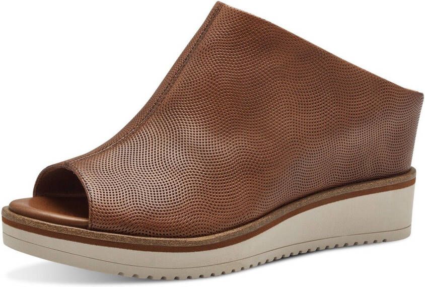 Tamaris Slippers wig-hak zomerschoen slippers lichte loopzool smalle vorm