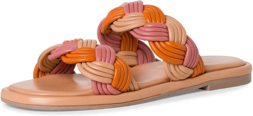 Tamaris Slippers blokhak zomerschoen slippers met gevlochten bandage - Foto 2
