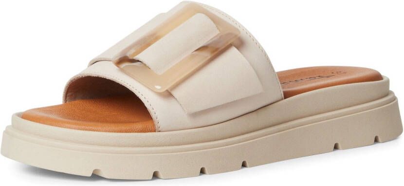 Tamaris Slippers Plateauzool zomerschoen met modieuze siersluiting