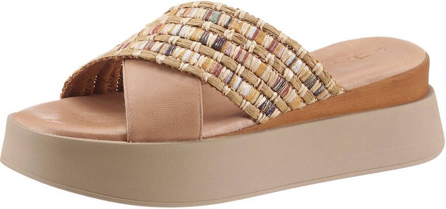 Tamaris Slippers Veda met stijlvol raffiabeleg - Foto 3