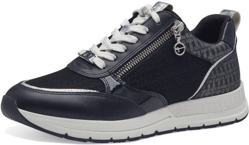 Tamaris Sneakers met sleehak Almina vrijetijdsschoen lage schoen veterschoen in smalle vorm