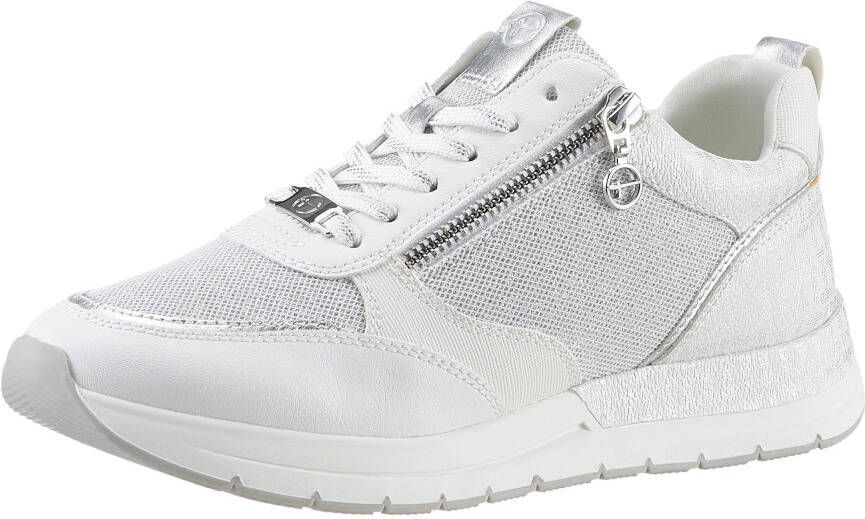 Tamaris Sneakers met sleehak Almina vrijetijdsschoen lage schoen veterschoen in smalle vorm - Foto 2