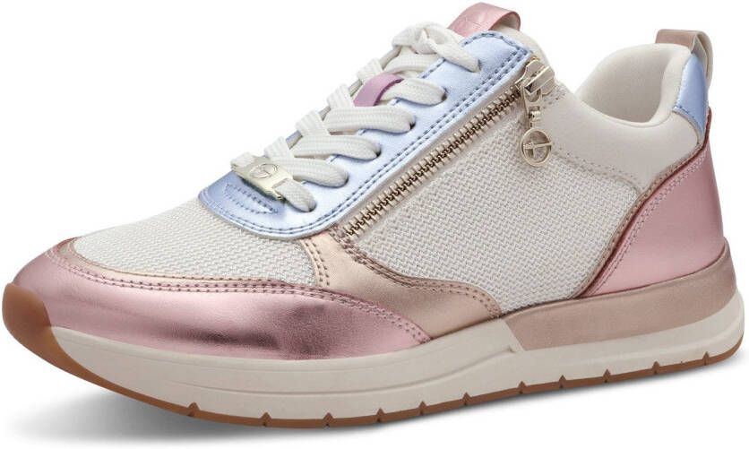 Tamaris Sneakers met sleehak Almina vrijetijdsschoen lage schoen veterschoen in smalle vorm