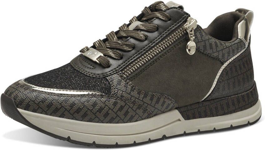 Tamaris Sneakers met sleehak vrijetijdsschoen lage schoen veterschoen met trendy metallic-details - Foto 5