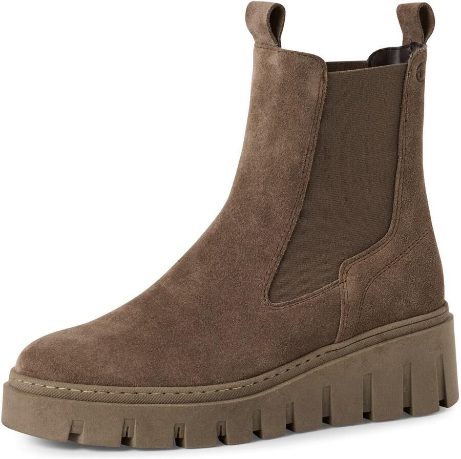 Tamaris Chelsea-boots plateau enkellaars instapschoen met t-logo - Foto 9