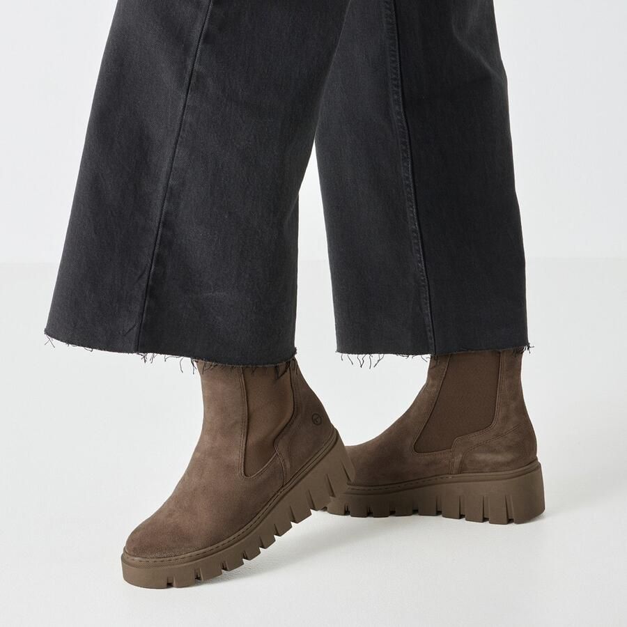 Tamaris Chelsea-boots plateau enkellaars instapschoen met t-logo - Foto 7