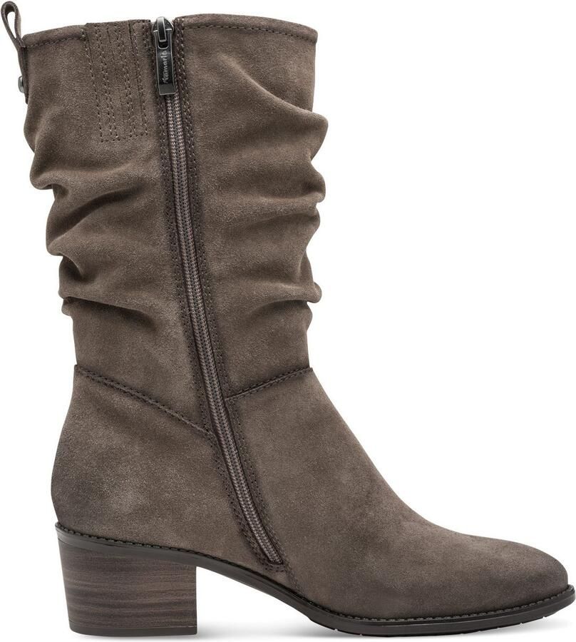 Tamaris Laarzen blokhak korte laarzen met plooien op de slouchy schacht - Foto 6