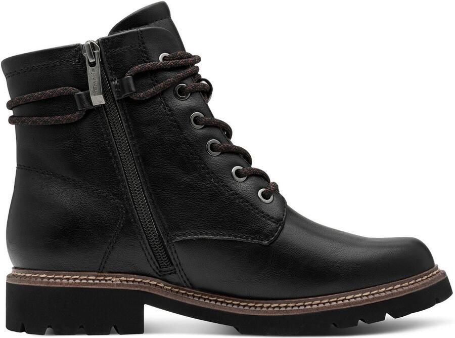 Tamaris Veterlaarsjes blokhak veterschoenen in vegan verwerking - Foto 3