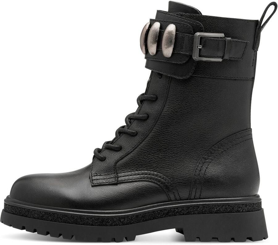 Tamaris Veterlaarsjes blokhak veterboots met sier elementen in metalliclook - Foto 3