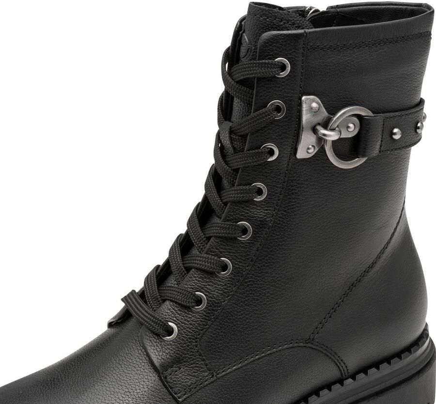 Tamaris Veterlaarsjes blokhak veterboots met studs bezette sierriem - Foto 5