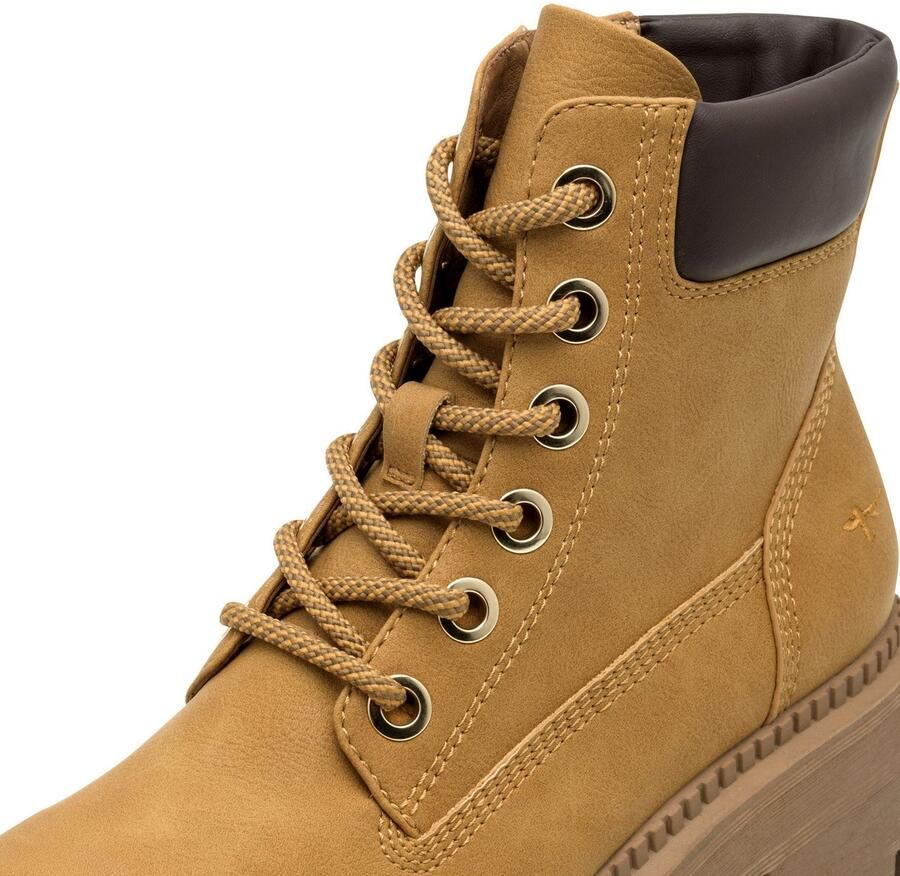 Tamaris Veterschoenen blokhak veterenkellaars bezet met glanzende strassstenen - Foto 2