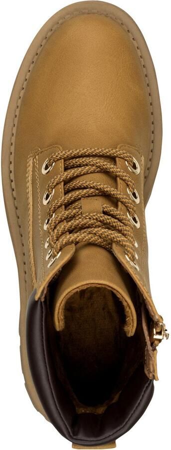 Tamaris Veterschoenen blokhak veterenkellaars bezet met glanzende strassstenen - Foto 5