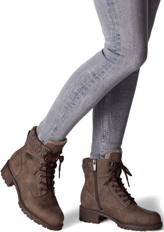 Tamaris Winterlaarzen blokhak veterschoenen winter enkellaars met duo tex-uitrusting - Foto 5