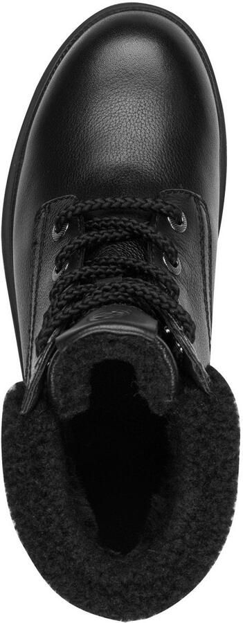 Tamaris Winterlaarzen blokhak veterboots veterenkellaars met gepreegd logo - Foto 3