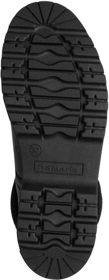 Tamaris Winterlaarzen blokhak veterboots veterenkellaars met gepreegd logo - Foto 4