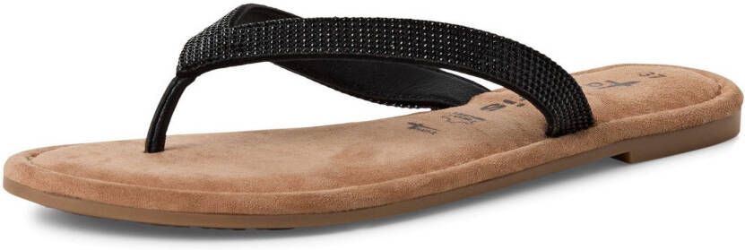 Tamaris Teenslippers zomerschoen dianette bezet met fonkelende strasssteentjes