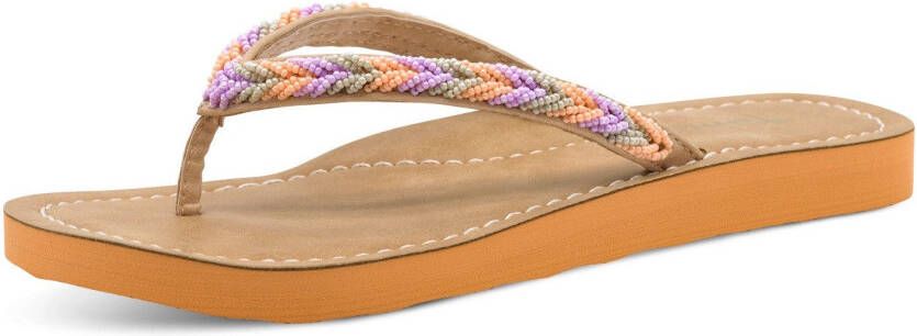 Tamaris Teenslippers zomerschoen slippers strandschoen in vlechtlook