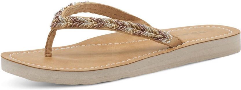 Tamaris Teenslippers zomerschoen slippers strandschoen in vlechtlook