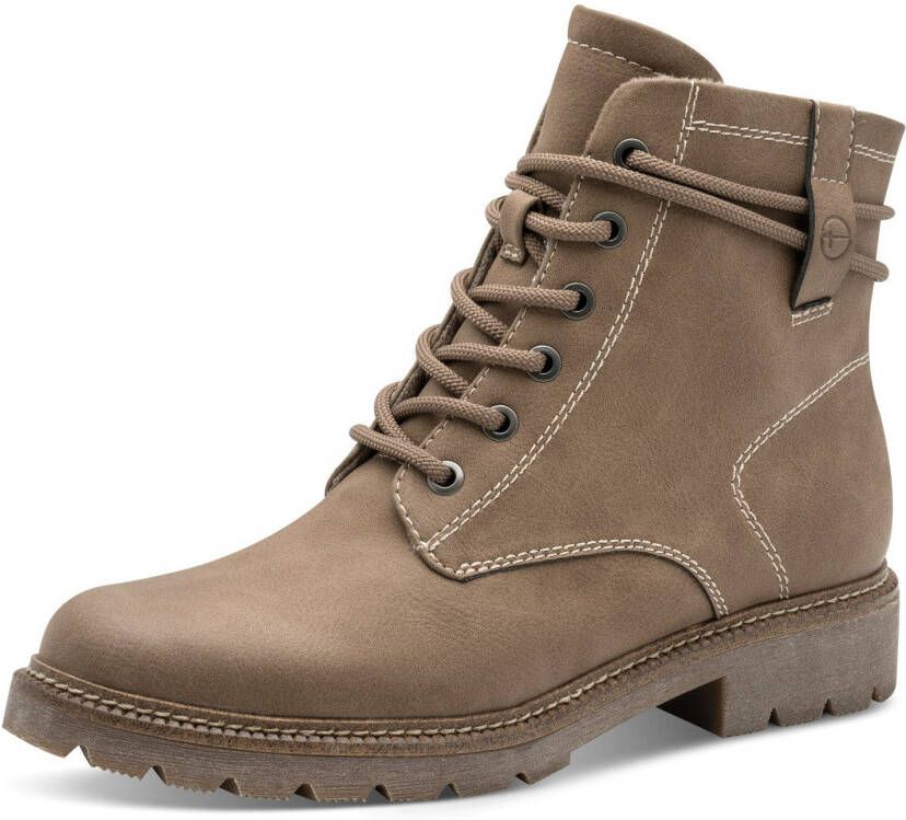 Tamaris Veterlaarsjes blokhak veterschoenen in vegan verwerking - Foto 2