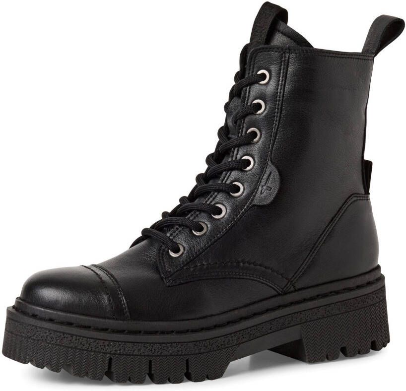 Tamaris Veterlaarsjes blokhak plateau veterboots met t-prägung op het label