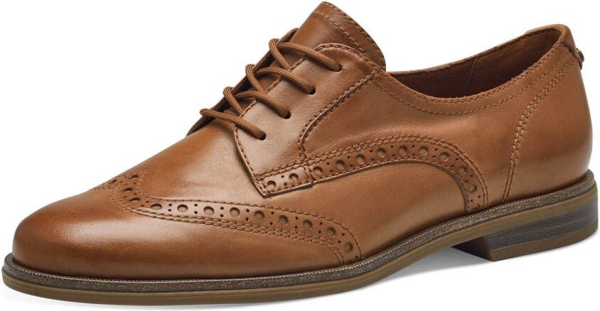 Tamaris Veterschoenen blokhak businessschoen lage schoen met lyra-perforatie