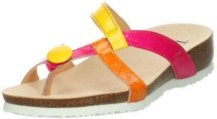 Think! Teenslippers Julia wig-hak zomerschoen slippers met stijlvolle bandjes