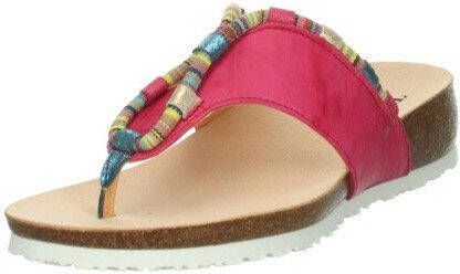Think! Teenslippers Julia sleehak zomerschoen pantoffels met kleurrijke decoratieve elementen