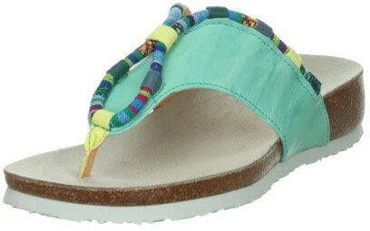 Think! Teenslippers Julia sleehak zomerschoen pantoffels met kleurrijke decoratieve elementen