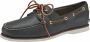 Timberland Leather Moccasins with Rubber Sole Blue Moccassins - Thumbnail 2