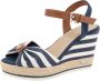 Tom Tailor Highheel sandaaltjes Valeria zomerschoen sandaal wig hak in streep-look - Thumbnail 1