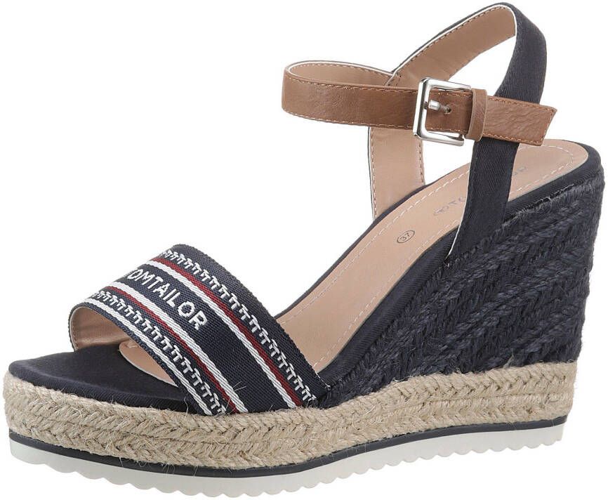 Tom Tailor Sleehaksandaaltjes met beleg van raffia