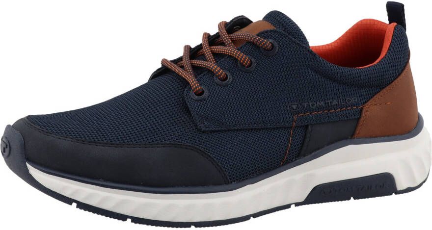 Tom Tailor Sneakers met sleehak vrijetijdsschoen lage schoen veterschoen met merklabel