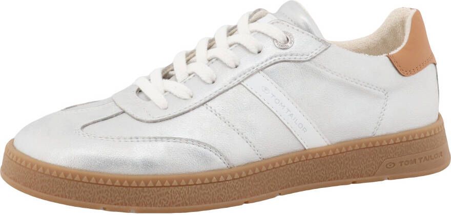 Tom Tailor Sneakers veterschoenen vrijetijdsschoen lage schoen met contrastafwerking op de hiel