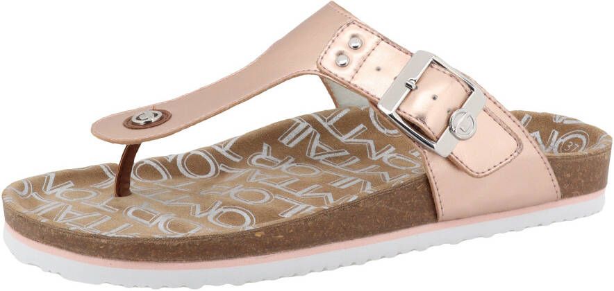 Tom Tailor Teenslippers Greta zomerschoen dianette slippers met t-logo-niet