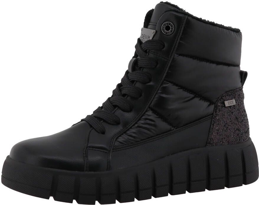 Tom Tailor Veterschoenen sleehak plateau veterschoen met mooie decoratieve stiksels