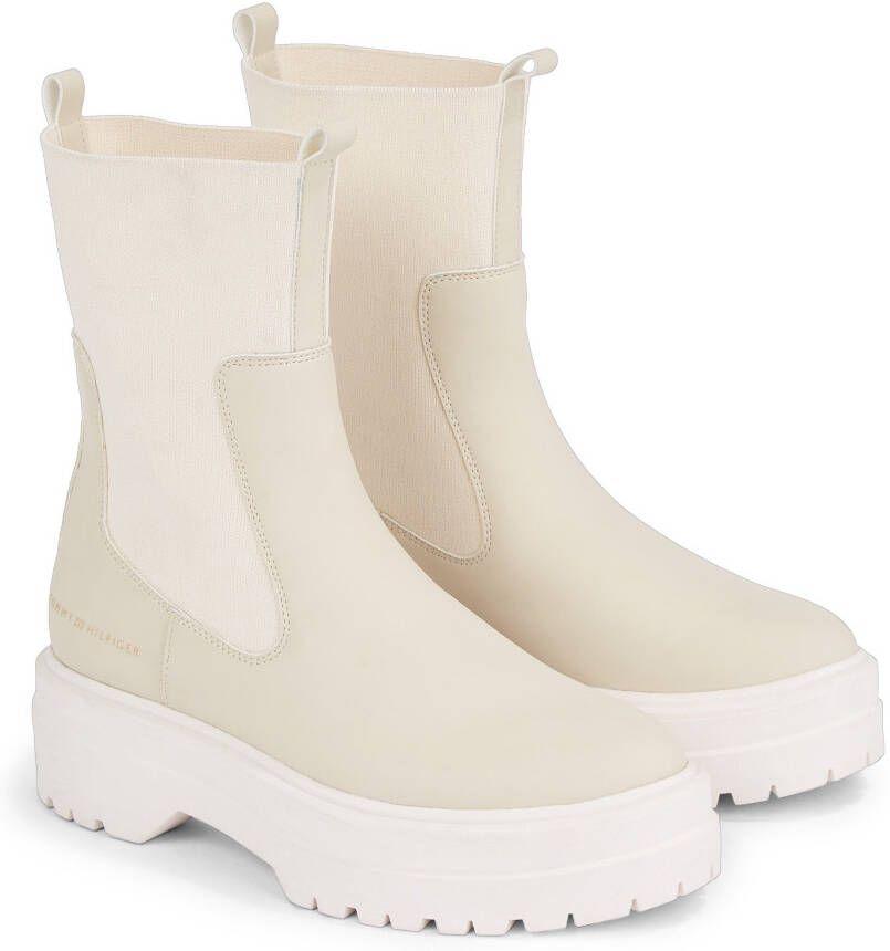 Tommy Hilfiger Boots zonder sluiting FEMININE SEASONAL UTILITY BOOT met brede stretchinzet bij de schacht