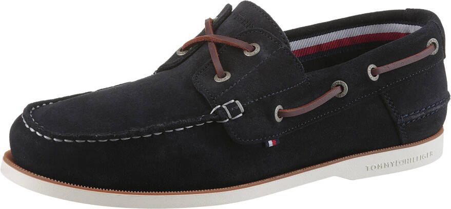 Tommy Hilfiger Bootschoenen TH BOAT SHOE CORE SUEDE casual schoen vrijetijdsschoen veterschoen met banddoorvoeren