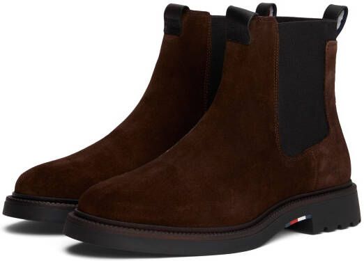 Tommy Hilfiger Chelsea-boots HILFIGER COMFORT LWT SDE CHELSEA blokhak herfstmode zakelijke schoen tweezijdige stretchinzet