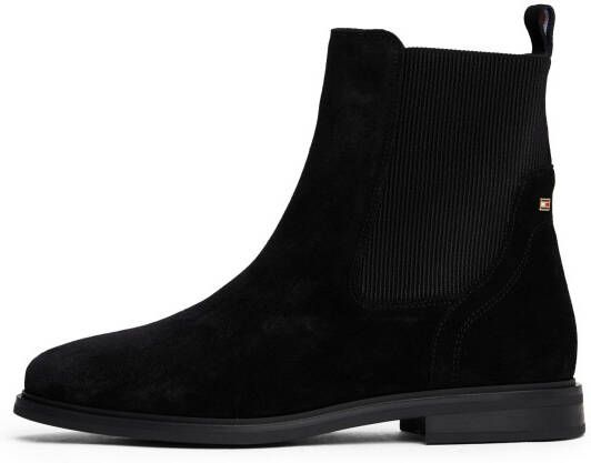 Tommy Hilfiger Chelsea-boots FLAG SUEDE CHELSEA BOOT enkellaarsjes zakelijke schoen met hardcover vlag op de hiel