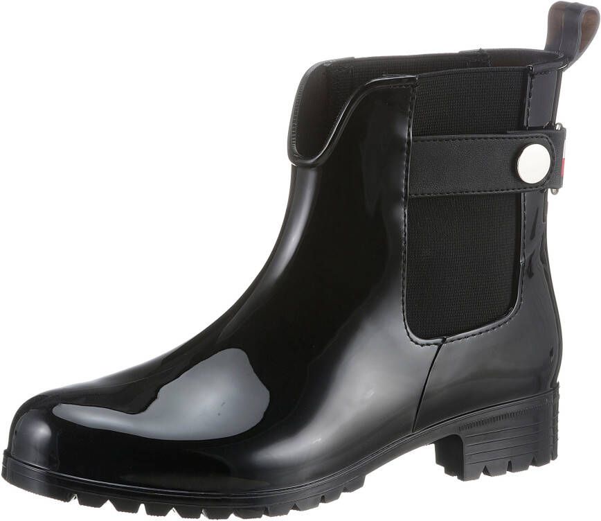 Tommy Hilfiger Chelsea-boots ANKLE RAINBOOT WITH METAL DETAIL met siertrensje